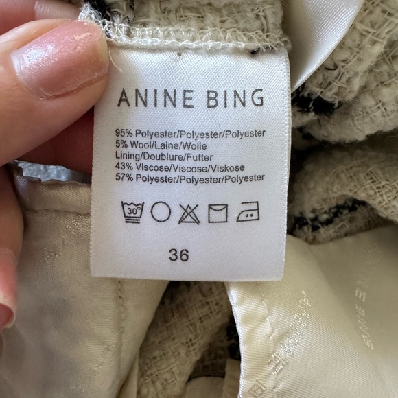 Anine Bing Becky Shorts Beige Plaid Size 6 DK36 NWT New - Picture 10 of 15